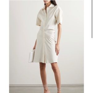 Off-White Linen Silk Twill Shirtdress IT 38 Womens